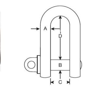 LARGE DEE SHACKLES C/W TYPE A SCREW COLLAR PIN